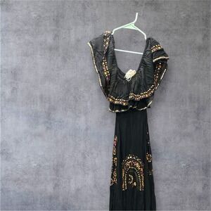 Free People Intimately Dress Embroidery Bohemian Floral Mexican Lined NWT